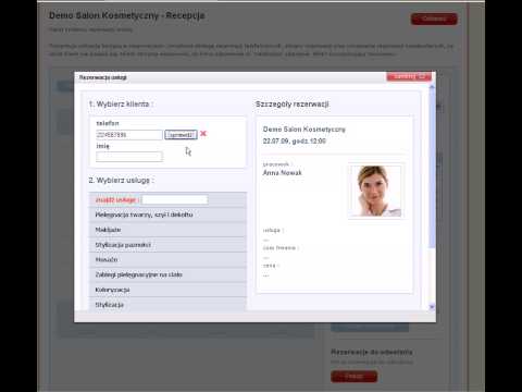 Zapisy24.pl,Salon Kosmetyczny, Recepcja, klient rezerwuje usługę po raz pierwszy