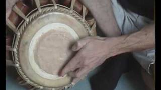 Pakhawaj - how to apply dough