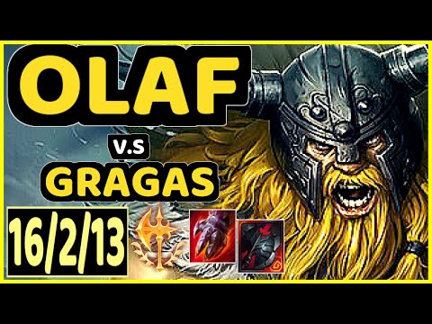 SHINI (OLAF) vs GRAGAS - 16/2/13 KDA JUNGLE GAMEPLAY - BR Ranked DIAMOND