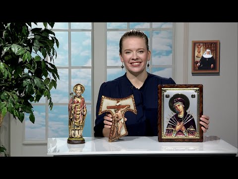EWTN RELIGIOUS CATALOGUE - 2023-08-28 - OUR LADY OF SEVEN SORROWS PURE SILVER ICON WITH COLOR