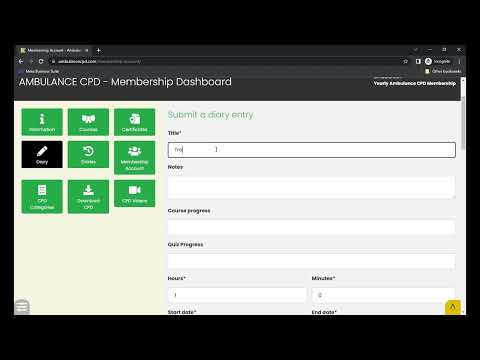 Ambulance CPD Diary and Log system