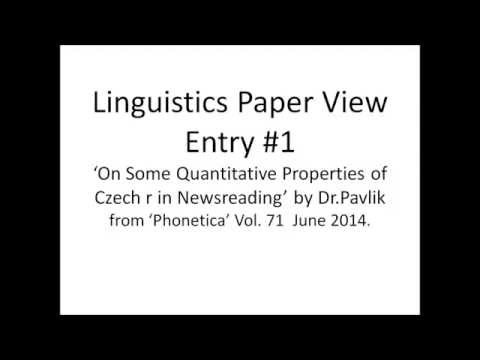 Linguistics Paper View 1 - Czech r in Newreading