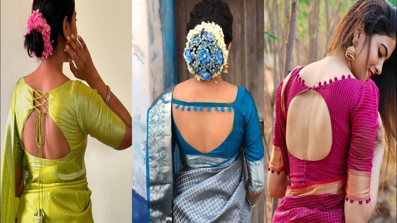 😍Latest blouse back neck designs | Silk saree blouse designs | silk saree blouse designs back side |
