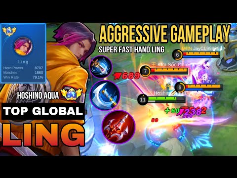Aggressive Ling Gameplay Show No Mercy - Top Global Ling by Hoshino Aqua - Mobile Legends