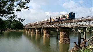 preview picture of video '3 in 1 compilation | Trains crossing beautiful Periyar River Bridge..'