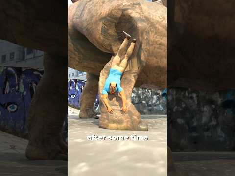 A Man Trapped Inside A Dinosaur Statue