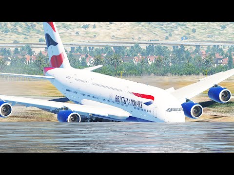 A380 Runway Overrun Emergency Landing |Xplane 11