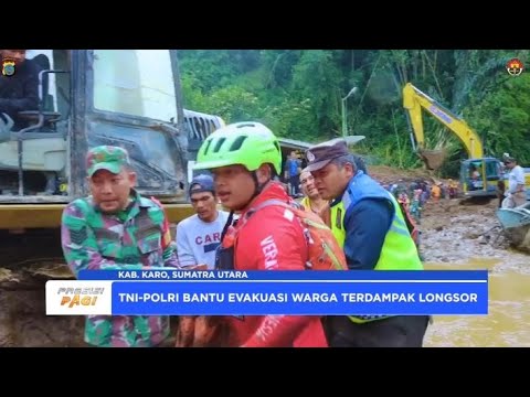 POLRES TANAH KARO EVAKUASI WARGA TERDAMPAK BENCANA LONGSOR