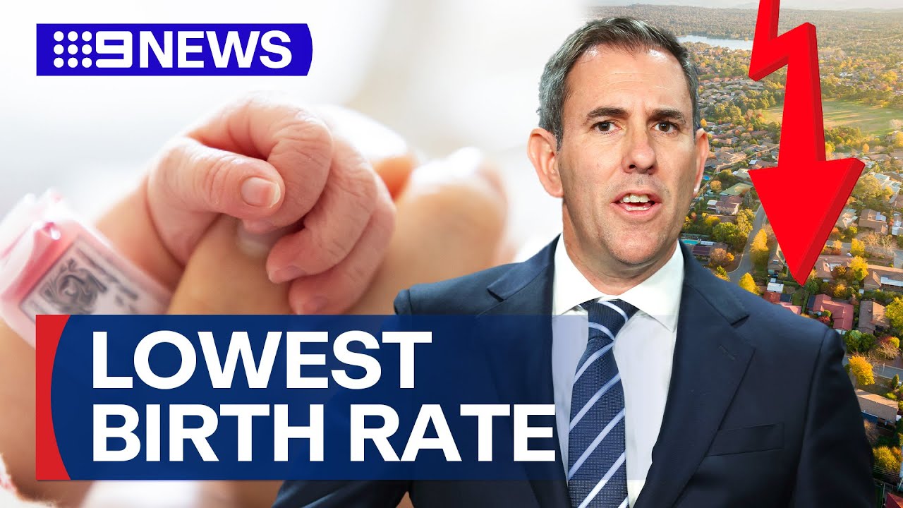 Australia’s birth rate reaches record low | 9 News Australia