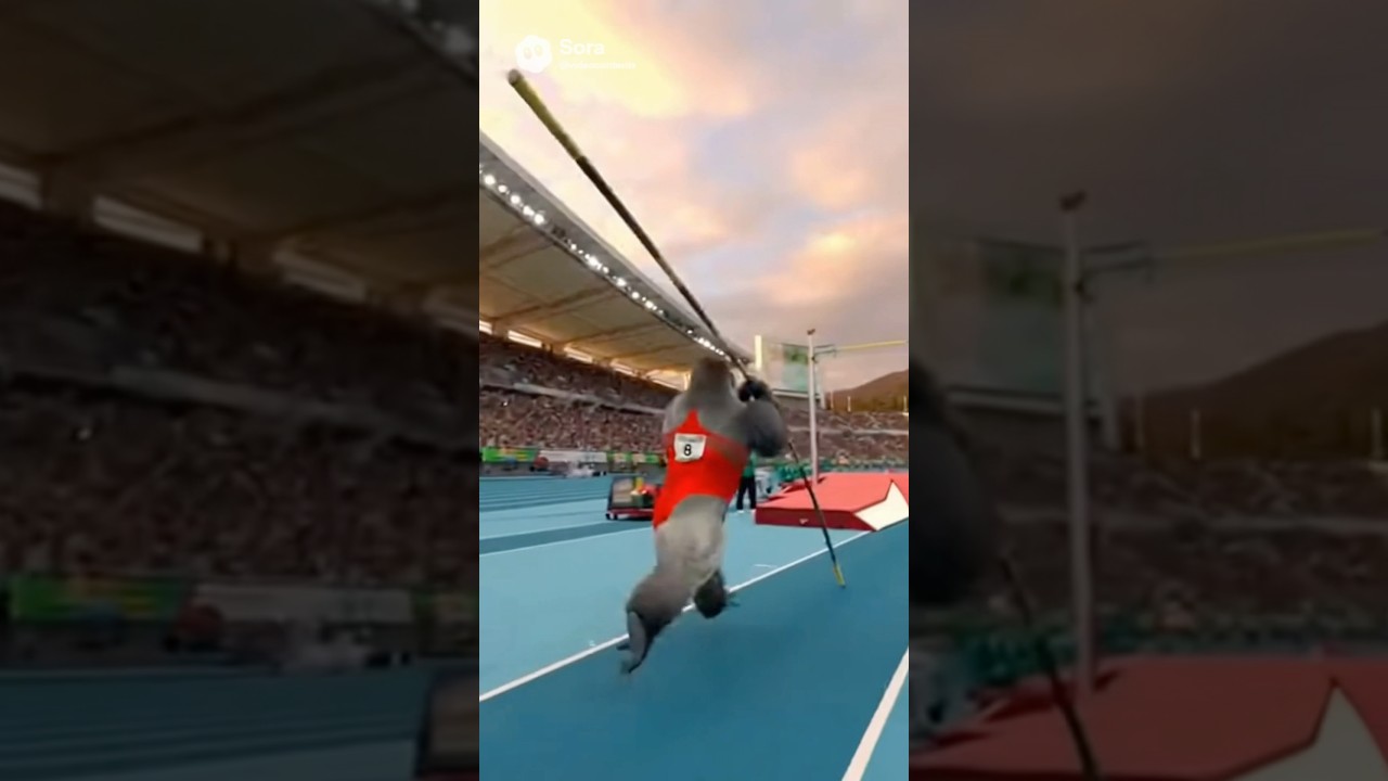 動物達の棒高跳び #ai #動物 #棒高跳び #animal