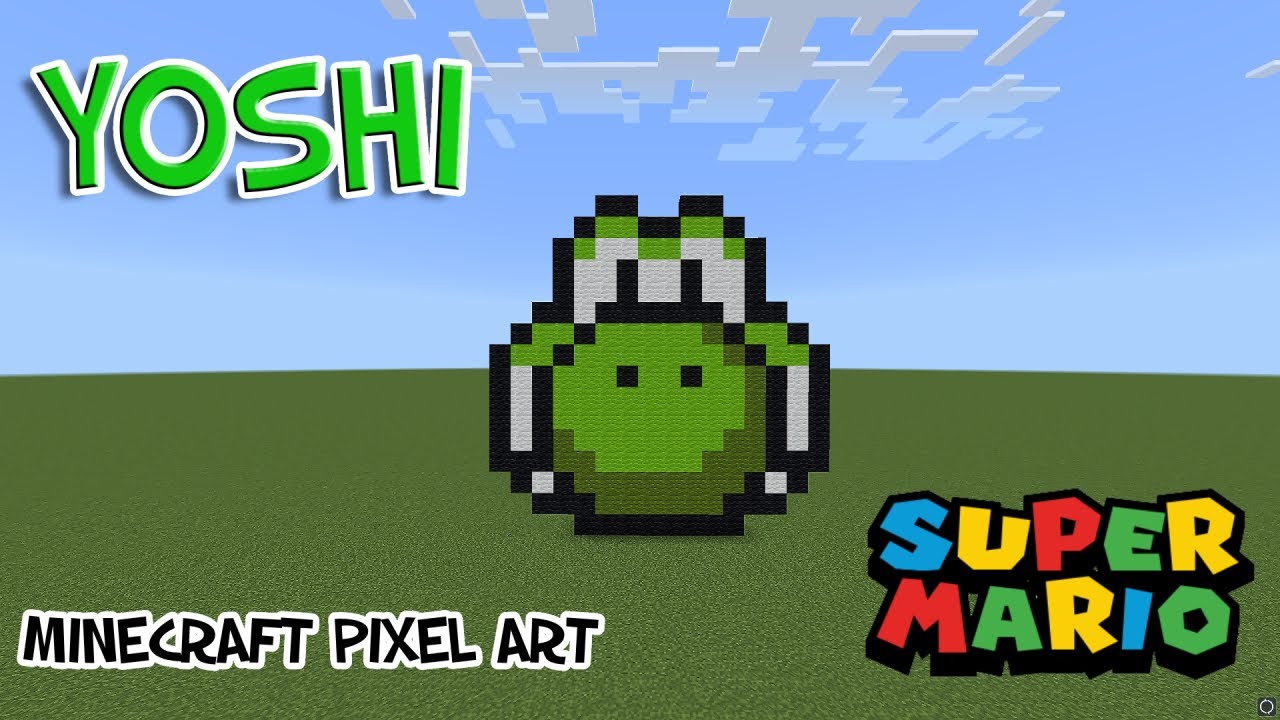Minecraft Pixel Art Tutorial - Yoshi Head (Super Mario)
