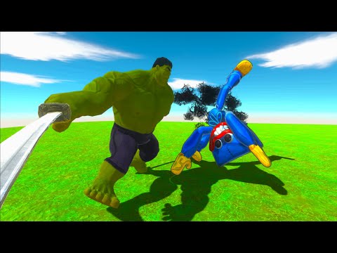GIANT HULK VS POPPY PLAYTIME CHARACTERS - Animal Revolt Battle Simulator