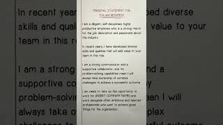 Download lagu PERSONAL STATEMENT for CVs and RESUMES! #personalstatement mp3 Download lagu PERSONAL STATEMENT for CVs and RESUMES! #personalstatement mp3
