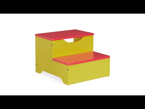 Tritthocker für Kinder Rot - Gelb - Holzwerkstoff - 33 x 25 x 36 cm
