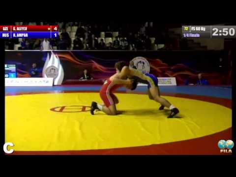 GGP2013 / Haji ALIYEV (AZE) - AMPAR Rustam (RUS) - FS 60 kg 1/4 final match