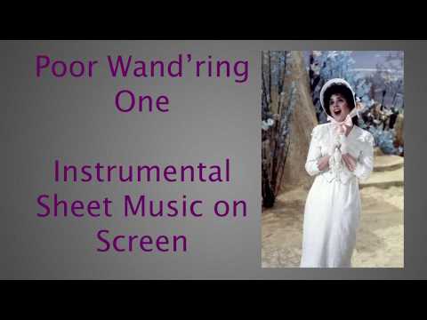 Poor Wandering One Pirates of Penzance instrumental sheet music on screen