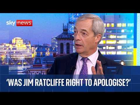 Farage responds after Sir Jim Ratcliffe apologises for 'colonisation' remark on immigrants to UK