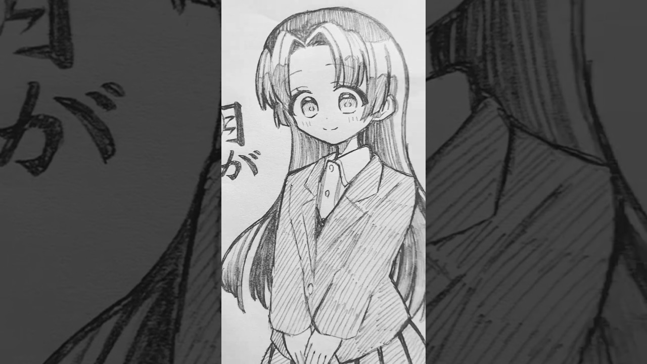 月が綺麗ねと言われたい！ #イラスト #アナログ #illustration #オリキャラ #創作 #shorts #short