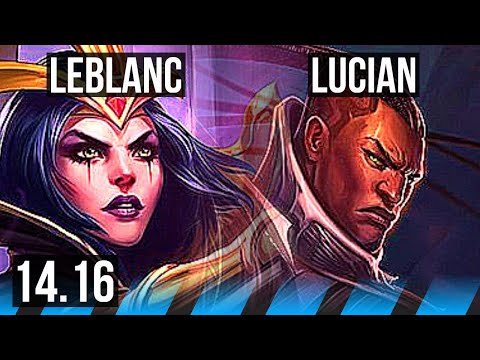 LEBLANC vs LUCIAN (MID) | 68% winrate, 7 solo kills, 12/2/5 | NA Master | 14.16