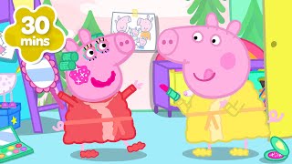 Peppa Pig prova o MAKEOVER MALUCO da Prima Chloe! 😲 Festa do Pijama | Episódios Completos | 30 Min