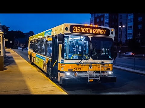 Riding MBTA route 215 inbound to North Quincy. (announcements only)