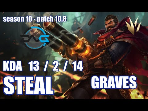 【韓国サーバー/M1/Duo Evi】DFM STEAL グレイブス(Graves) VS エコー(Ekko) JG - Patch10.8 KR Ranked【LoL】