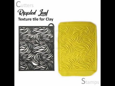 Texture tiles - Rippled Leaf Texture Stamp | Textures for Clay imprints | Polymer clay texture |