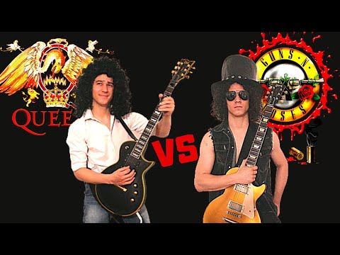 Queen vs Guns N' Roses | Brian May vs Slash (Guitar Riffs Battle) & solo cover