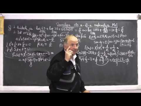 Lectia 920 - Simulare 2016 M1 Clasa 11 Logaritmi Exponentiale Fct grd 2 Matrice Inversa Determinanti