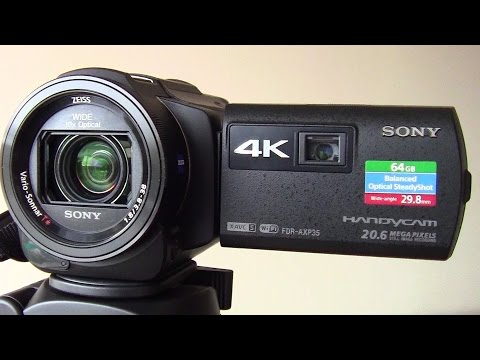 Sony FDR-AXP35 4K Camcorder with Built-In Projector and its performance