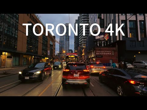Driving Toronto Downtown to Ontario Highway 404 - Night Drive - Canada 4K