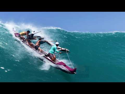 Caught inside massive South Swell after Canoe Surfing a beauty!