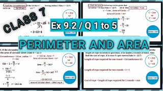 PERIMETER AND AREA / CBSE / ICSE CLASS 7/ EX 9.2 Q 1 to 5