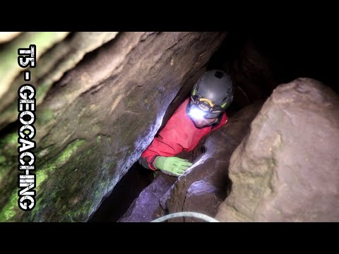 T5-geocaching Extrem enge Höhlenbefahrung mit Geocache | Riesenturmhöhle Elbsandsteingebirge