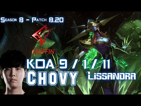 GRF Chovy LISSANDRA vs YASUO Mid - Patch 8.20 KR Ranked