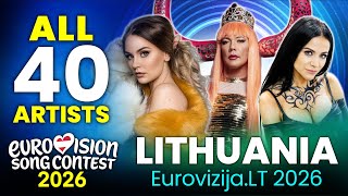 Download lagu All 40 Artists for Lithuania's National Final - Eurovizija.LT 2026 - Eurovision 2026 mp3
