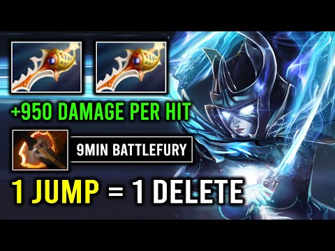 +950 Damage Per Hit 1 Jump = 1 Delete with 9Min Battlefury Phantom Assassin 7.33e Dota 2