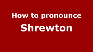 How to pronounce Shrewton