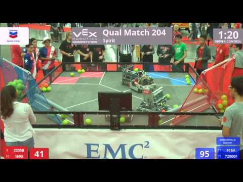 VEX Worlds 2016 - VRC Middle School - Spirit - Qual 204 (2235B 169X) 212 vs 176 (918A 72000F)