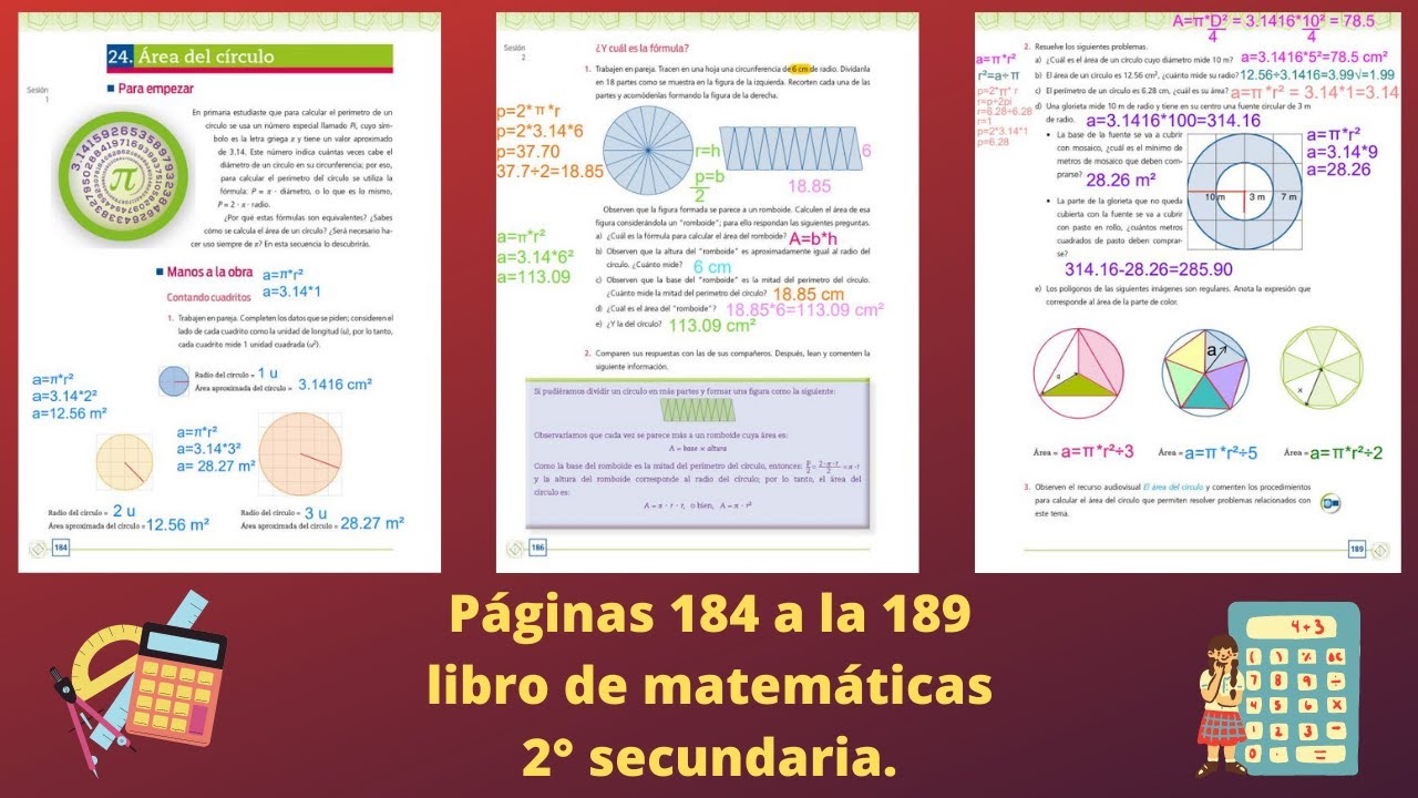 Páginas 184,185,186,187,188 y 189 Libro de matemáticas 2° secundaria
