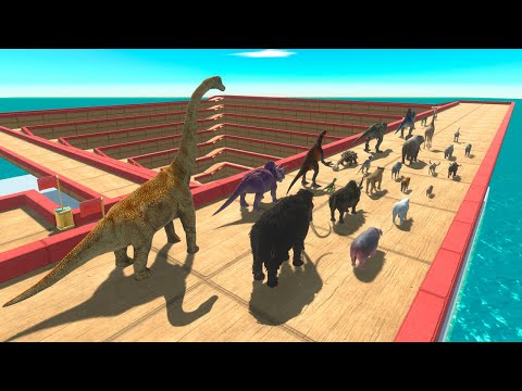 Dinosaurs vs Mammals: Up & Down Spiral Race - Animal Revolt Battle Simulator