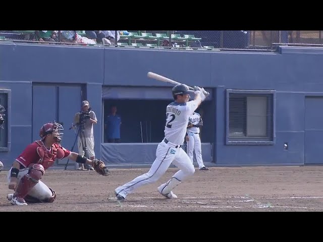 【ファーム】ファイターズ・松本 センターへ勝ち越しタイムリーを放ち、再びリード!! 2018/7/18 F-E(ファーム)
