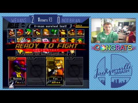 Jax Smash Weekly 5/25/17 - Wevans(Samus) Vs Not.Brian(Marth/Fox) - Melee Losers Top 8