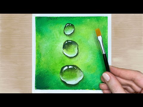 💧 How to Paint Water Drops with Acrylic / Painting Drop of Water Tutorial for Beginners