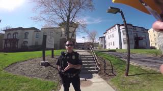 A Deathscort and a Syracuse Police Sergeant outside Planned Parenthood