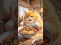 Ai Orange Tabby Cat Make Delicious Meat Dish Today Cat Food Animals Cute