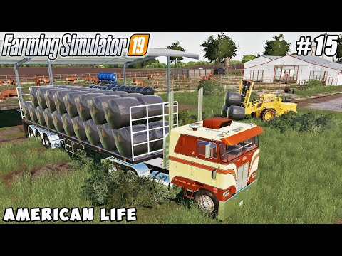 Selling silage bales, two ways to control weeds | American life farming | FS 19 | Timelapse #15