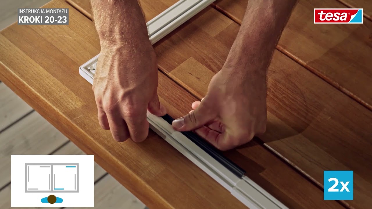 Jak zamontować moskitierę na drzwi Moskitiera teleskopowa tesa® Insect Stop do drzwi