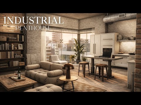 INDUSTRIAL CHIC PENTHOUSE + Full CC List | The Sims 4: ASMR Relaxing Speed Build