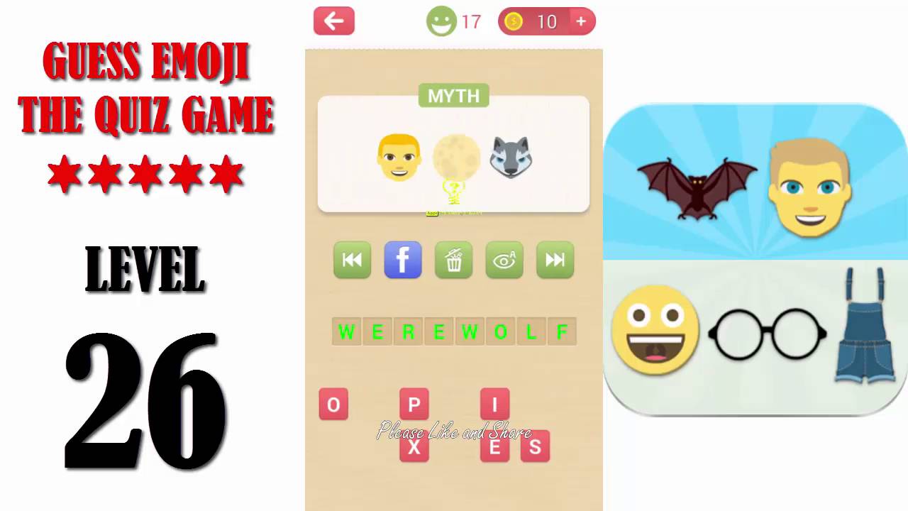 Guess Emoji The Quiz Game Level 26 - All Answers - Walkthrough